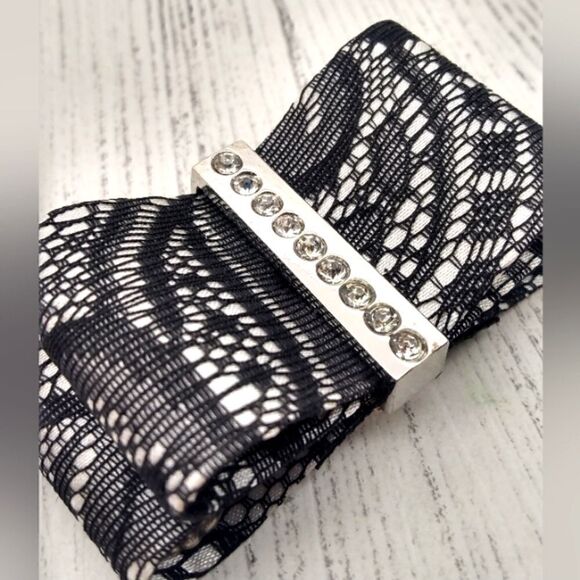 Vintage Rhinestone Lace Shoes Clip On Shoe Bow Accessories - Picture 4 of 12